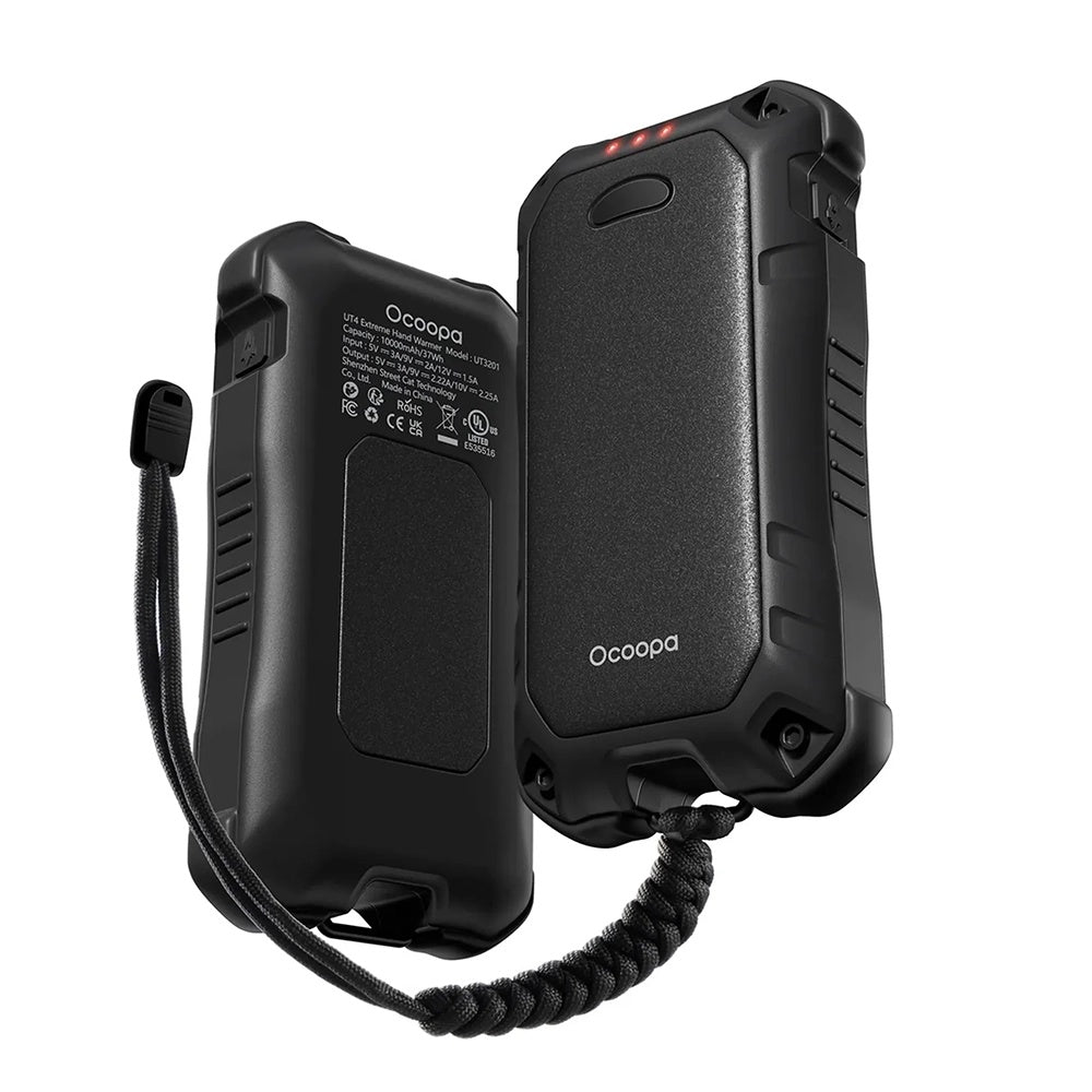 Ocoopa Hand Warmer UT4 Extreme (UT3201-BK-BK), with Power Bank, Built-in Flashlight, IP56, Type-C, 2x 5000mAh, Negru