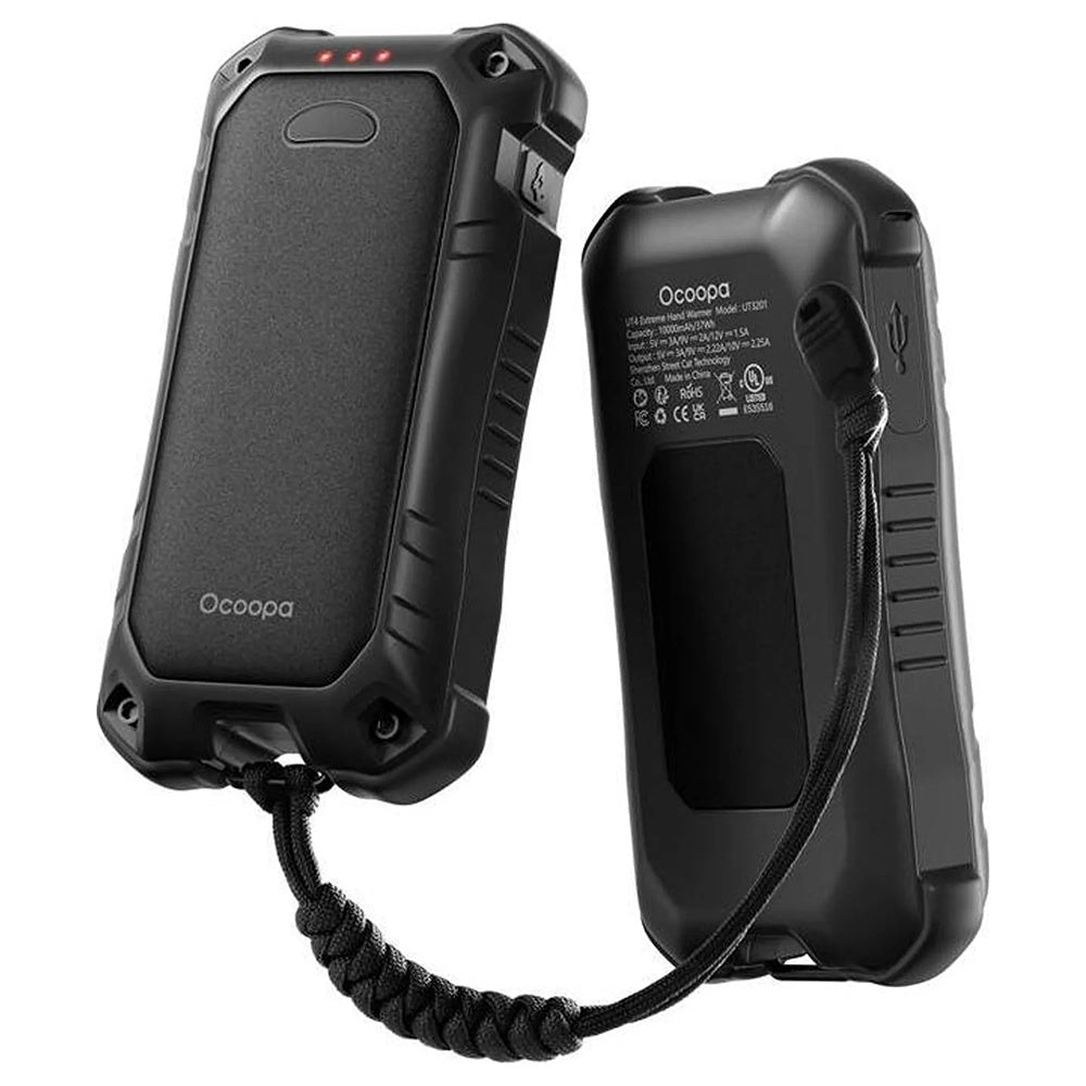 Ocoopa Hand Warmer UT4 Extreme (UT3201-BK-BK), with Power Bank, Built-in Flashlight, IP56, Type-C, 2x 5000mAh, Negru