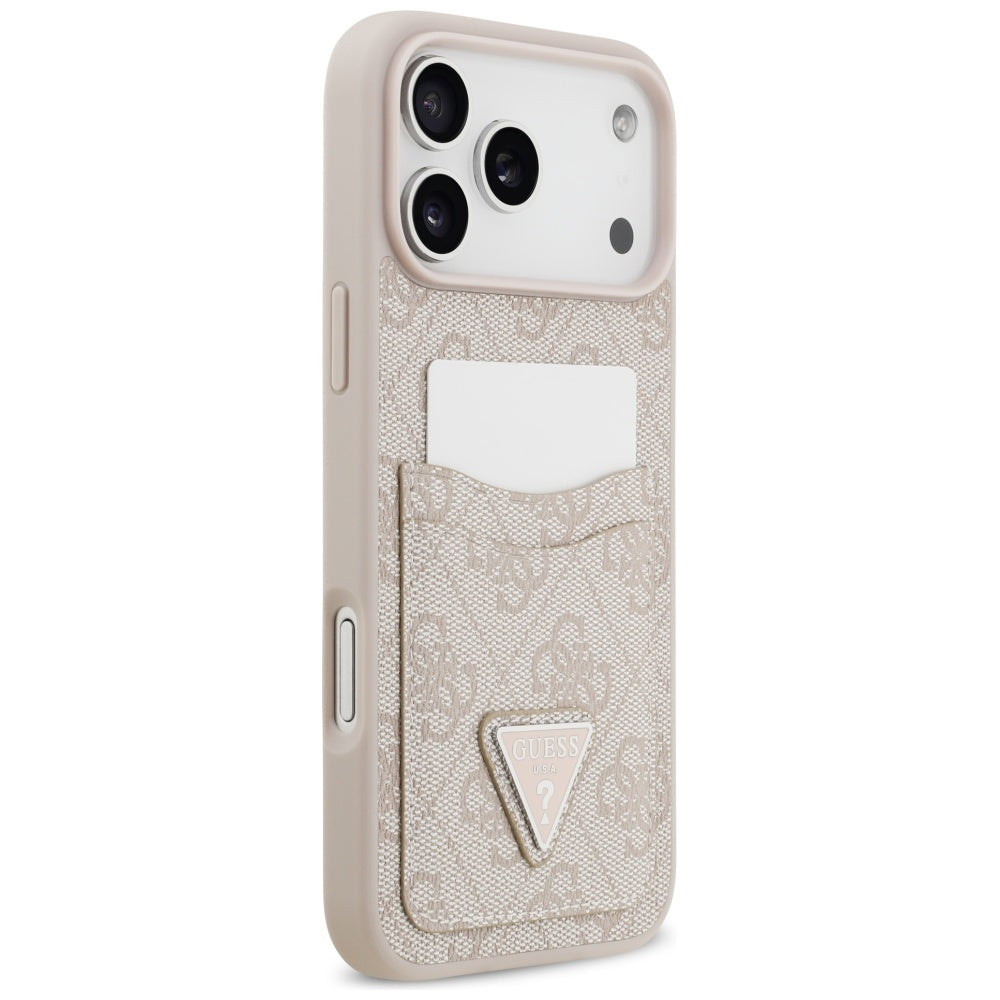 Husa de protectie Guess Hardcase 4G Double Card Triangle (GUHCP17XP4TPP) compatibil cu iPhone 17 Pro Max, Roz