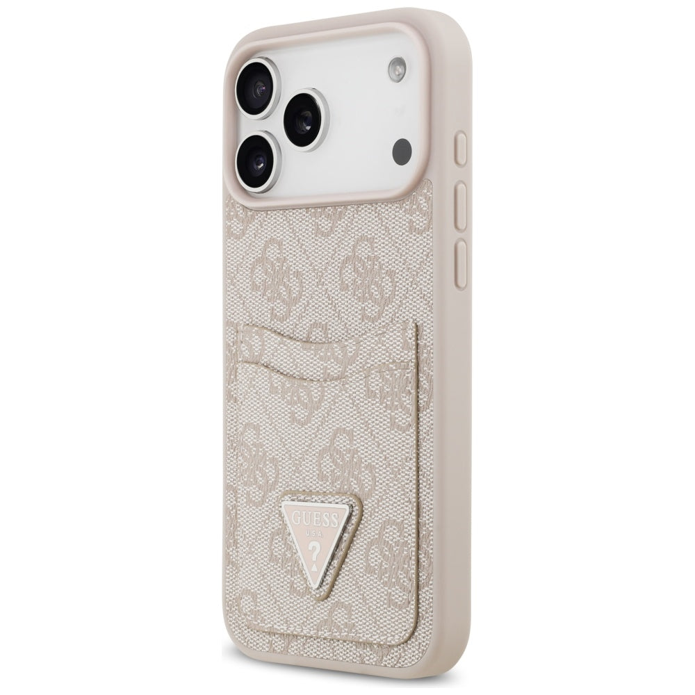 Husa de protectie Guess Hardcase 4G Double Card Triangle (GUHCP17XP4TPP) compatibil cu iPhone 17 Pro Max, Roz