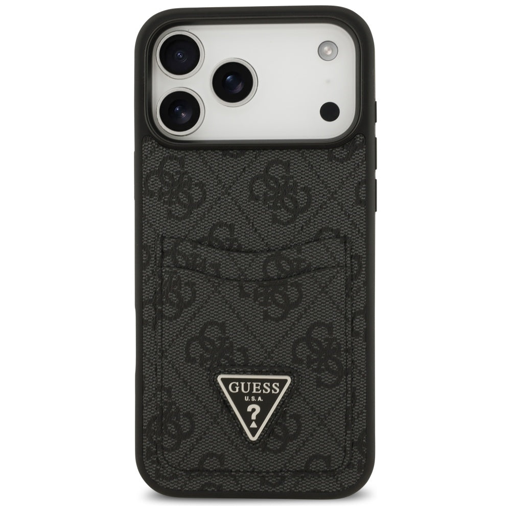 Husa de protectie Guess Hardcase 4G Double Card Triangle (GUHCP17XP4TPK) compatibil cu iPhone 17 Pro Max, Negru