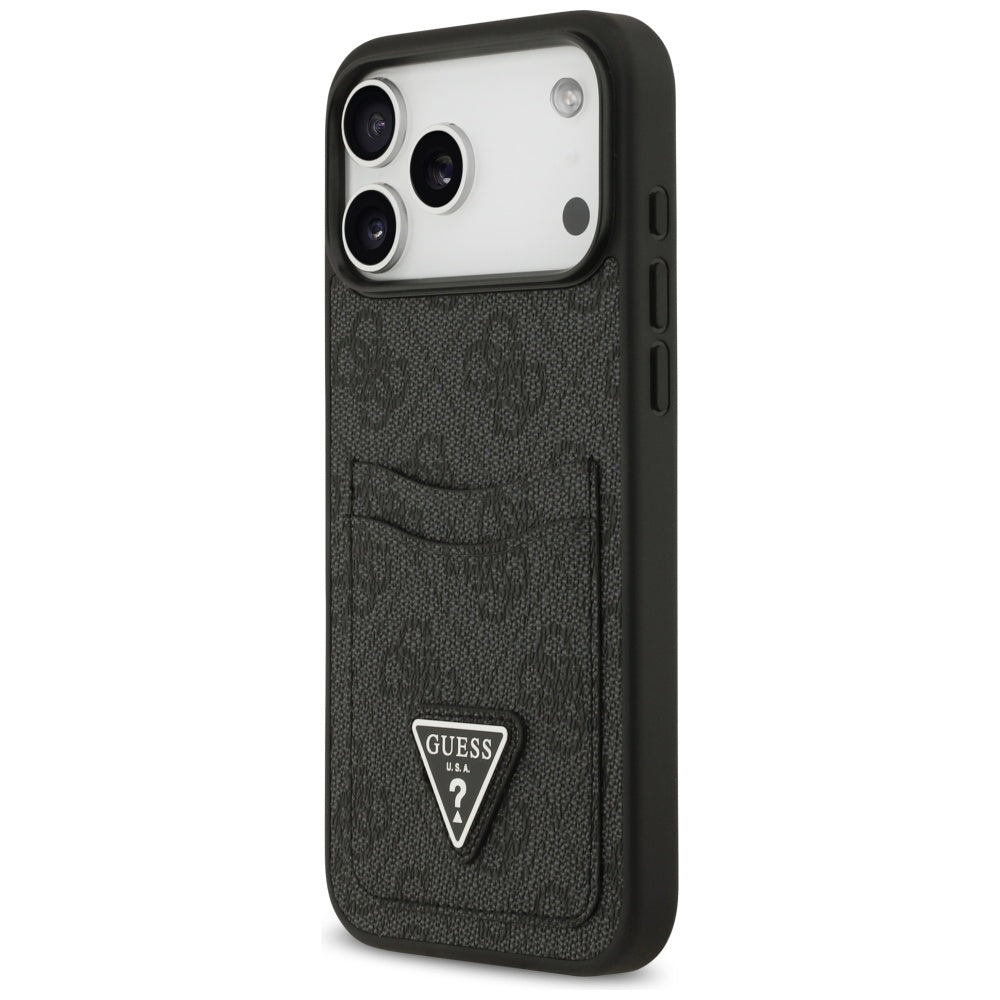 Husa de protectie Guess Hardcase 4G Double Card Triangle (GUHCP17XP4TPK) compatibil cu iPhone 17 Pro Max, Negru