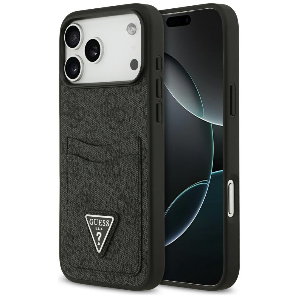 Husa de protectie Guess Hardcase 4G Double Card Triangle (GUHCP17XP4TPK) compatibil cu iPhone 17 Pro Max, Negru
