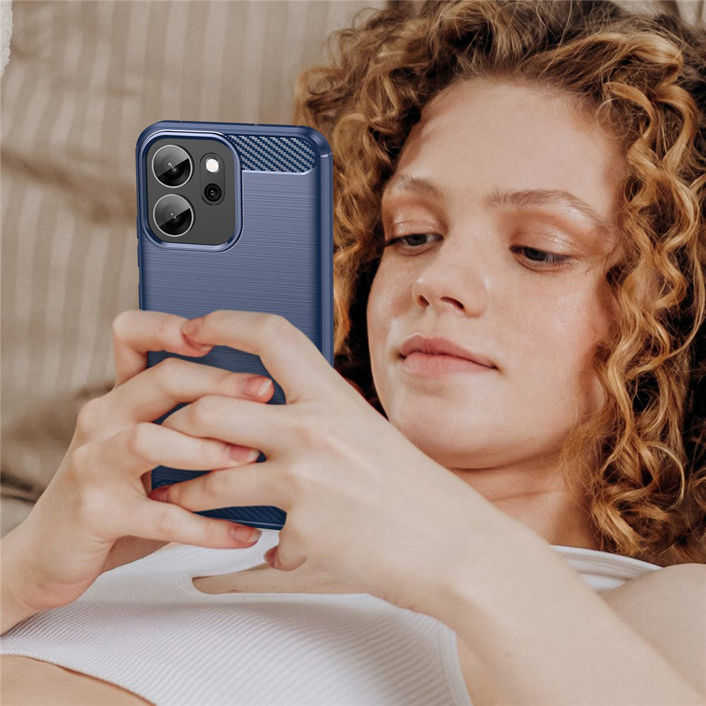 Husa de protectie Techsuit Carbon Silicone compatibil cu Oppo Reno14 F / Reno14 FS 5G, Albastru