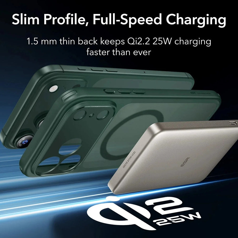 Husa de protectie ESR Classic Hybrid HaloLock compatibil cu iPhone 17 Pro Max, Frosted Green