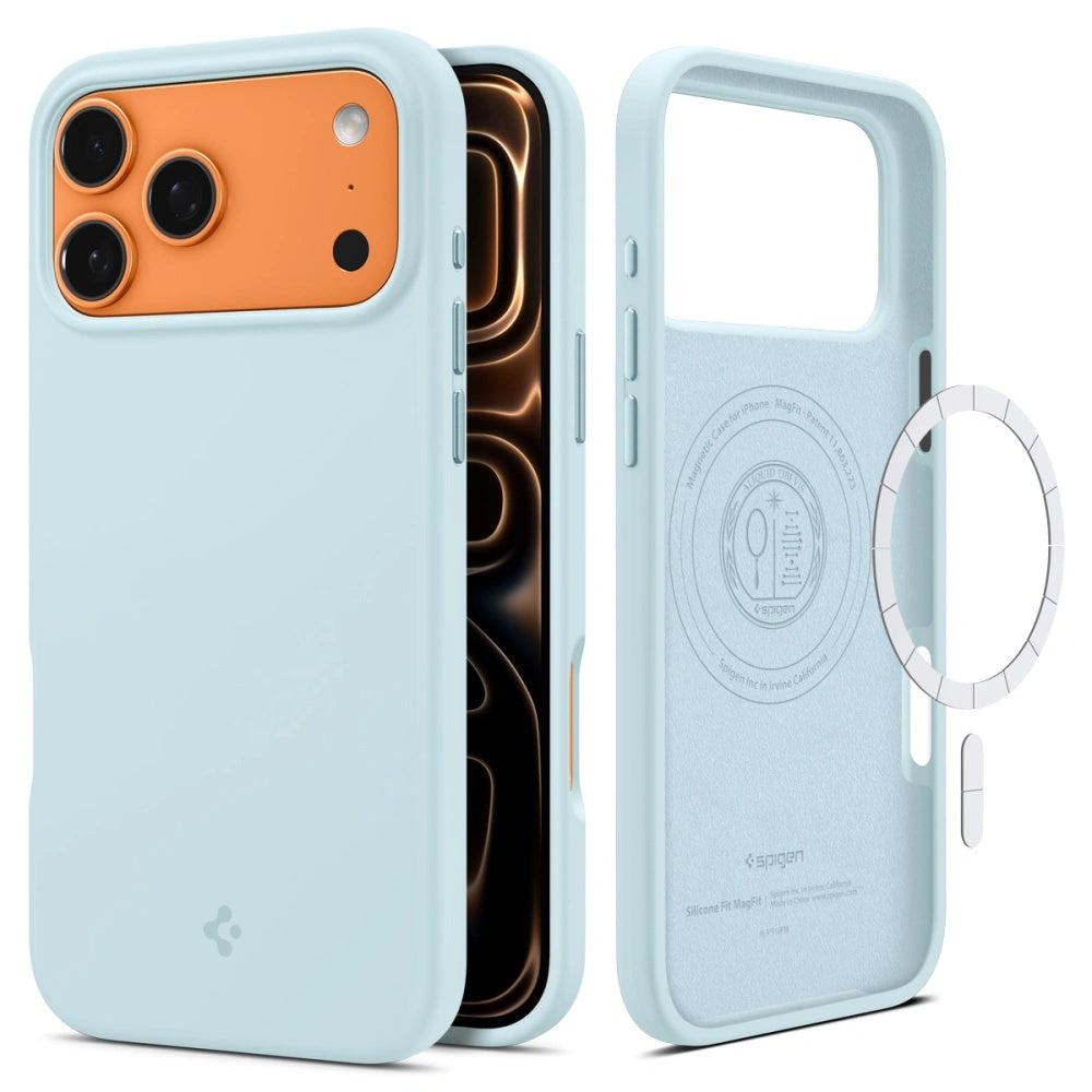 Husa de protectie Spigen Silicone Fit MagSafe (ACS10338) compatibil cu iPhone 17 Pro, Mute Blue