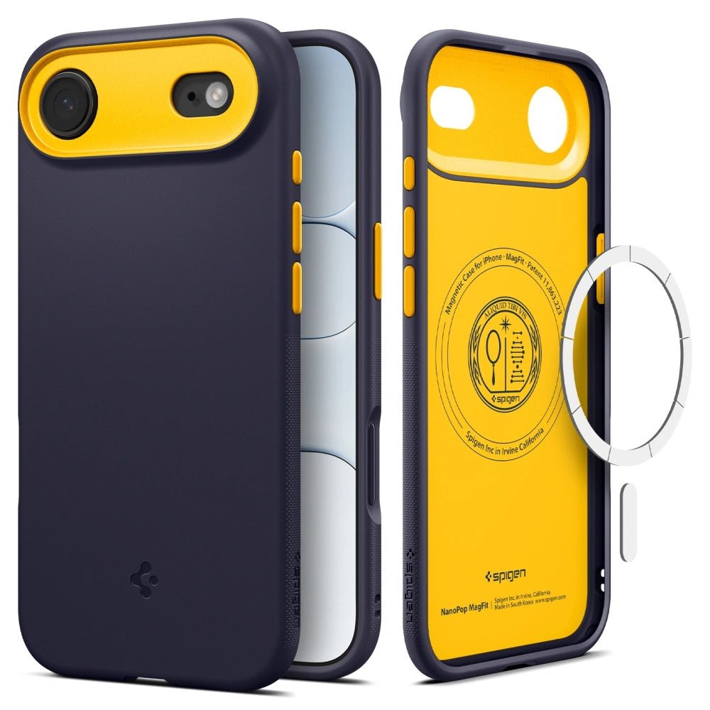 Husa de protectie Spigen Caseology Nano Pop MagSafe (ACS10300) compatibil cu iPhone 17 Air, Albastru Berry Navy