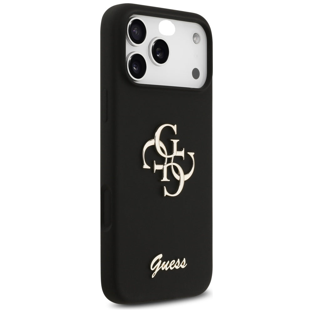 Husa de protectie Guess Silicone Big 4G Script (GUHCP17XSC4GSMK) compatibil cu iPhone 17 Pro Max, Negru