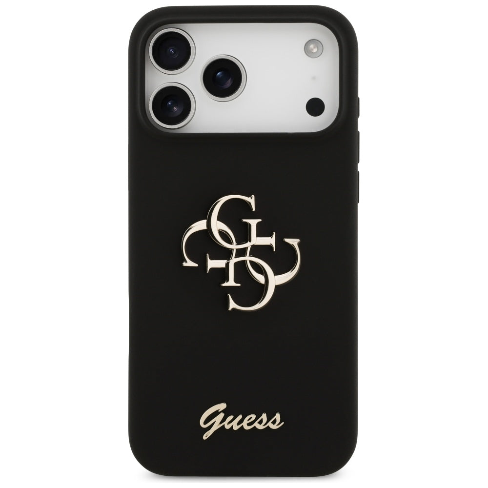 Husa de protectie Guess Silicone Big 4G Script (GUHCP17XSC4GSMK) compatibil cu iPhone 17 Pro Max, Negru