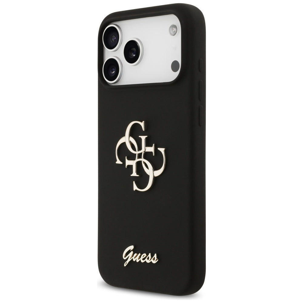 Husa de protectie Guess Silicone Big 4G Script (GUHCP17XSC4GSMK) compatibil cu iPhone 17 Pro Max, Negru