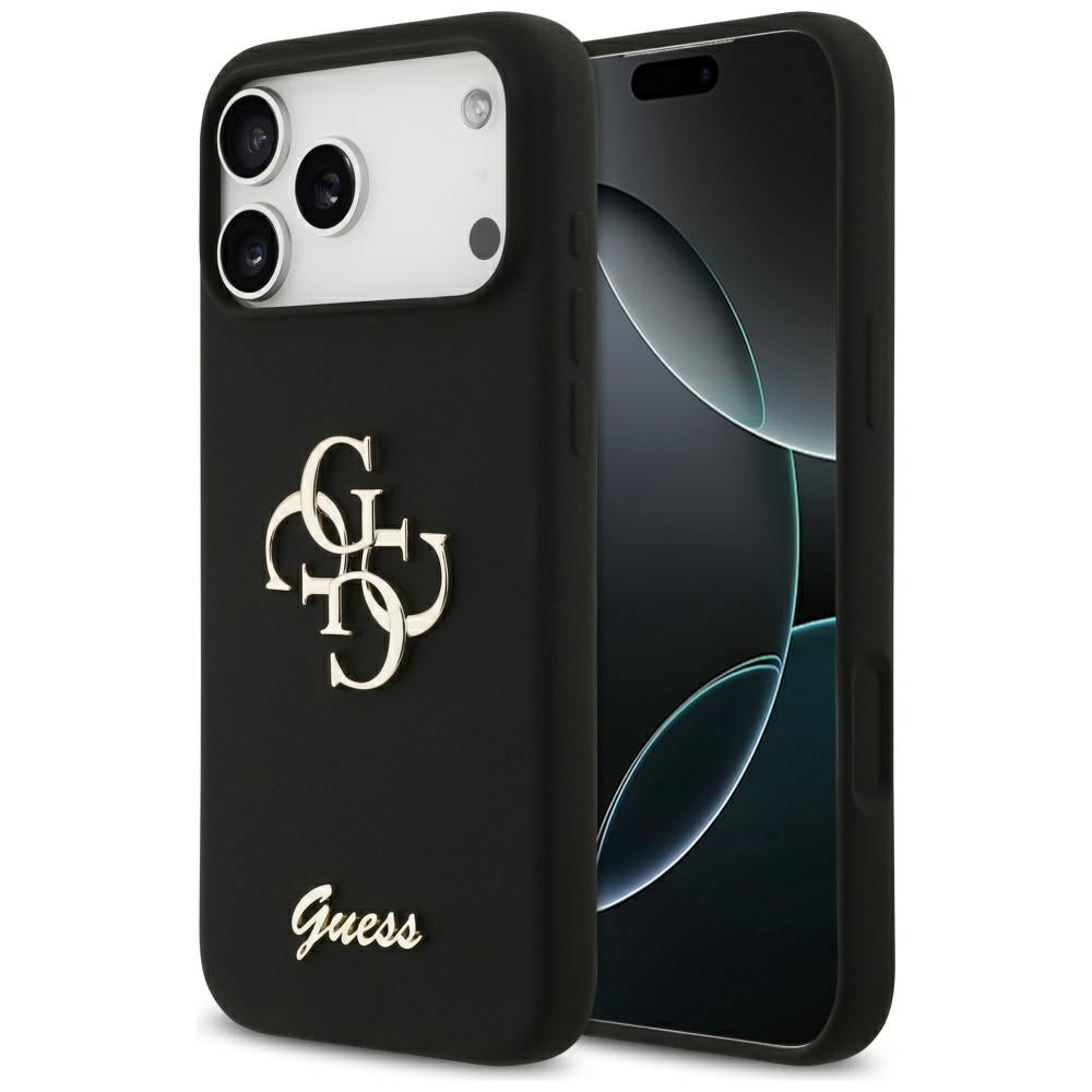 Husa de protectie Guess Silicone Big 4G Script (GUHCP17XSC4GSMK) compatibil cu iPhone 17 Pro Max, Negru