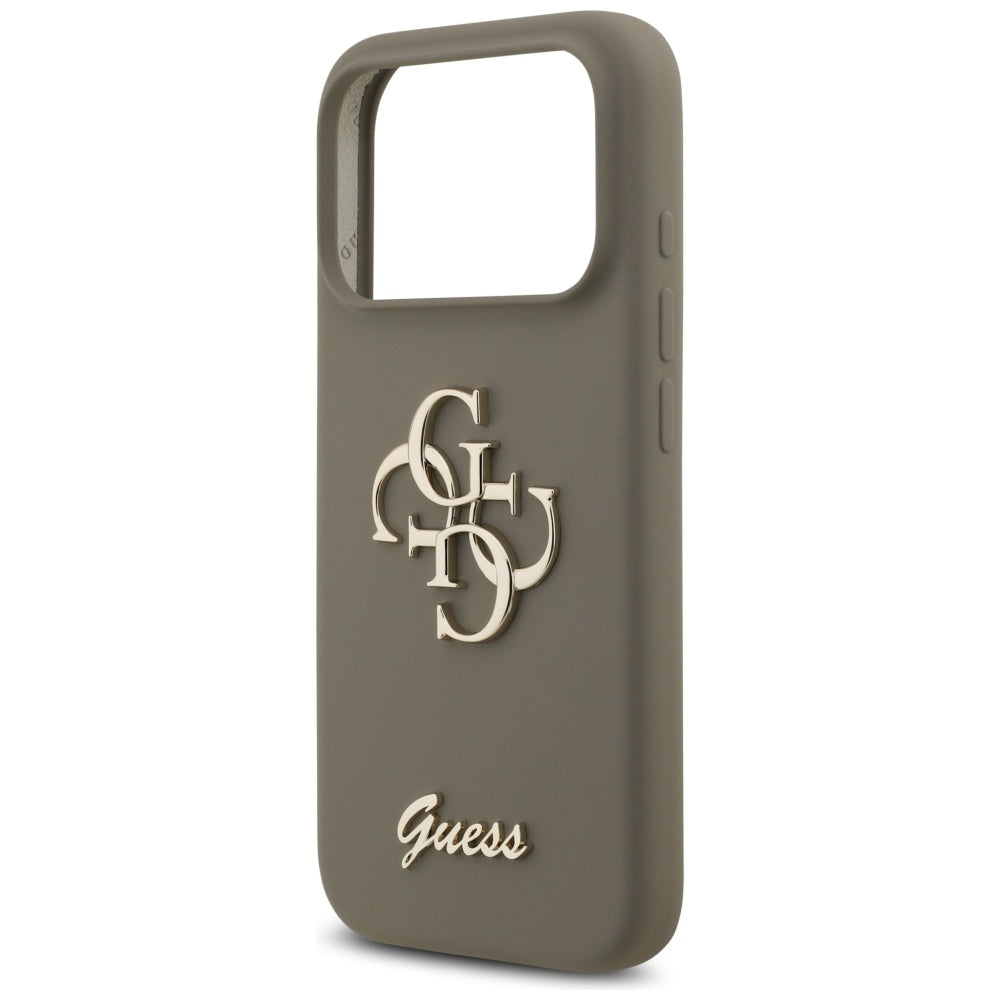 Husa de protectie Guess Silicone Big 4G Script (GUHCP17LSC4GSMW) compatibil cu iPhone 17 Pro, Maro