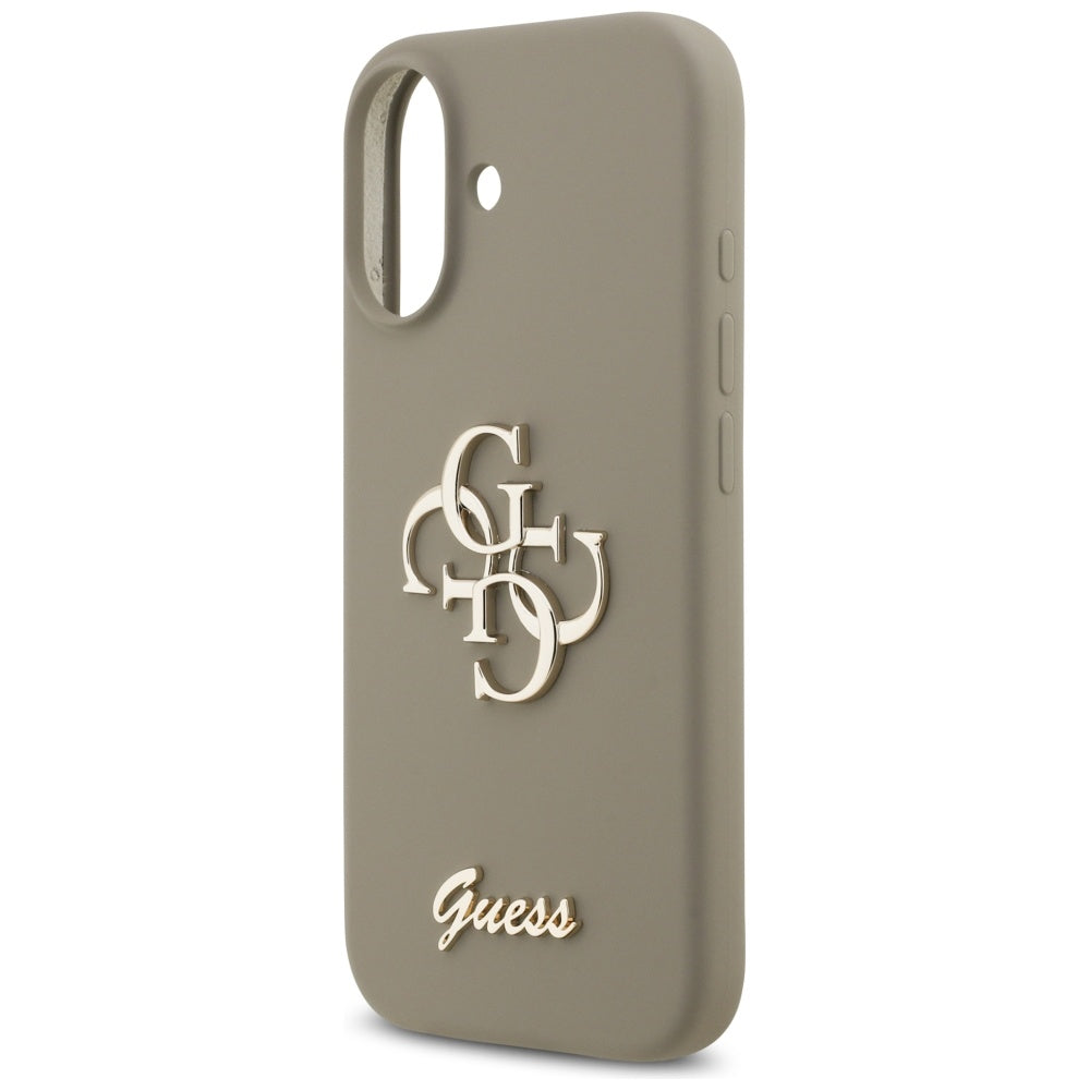 Husa de protectie Guess Silicone Big 4G Script (GUHCP17SSC4GSMW) compatibil cu iPhone 17, Maro