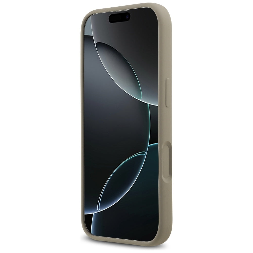 Husa de protectie Guess Silicone Big 4G Script (GUHCP17SSC4GSMW) compatibil cu iPhone 17, Maro