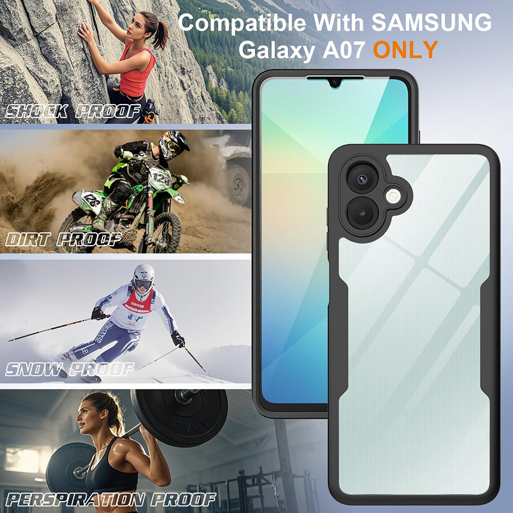 Folie de protectie Techsuit ColorVerse 360 Series + compatibil cu Samsung Galaxy A07 4G, Negru