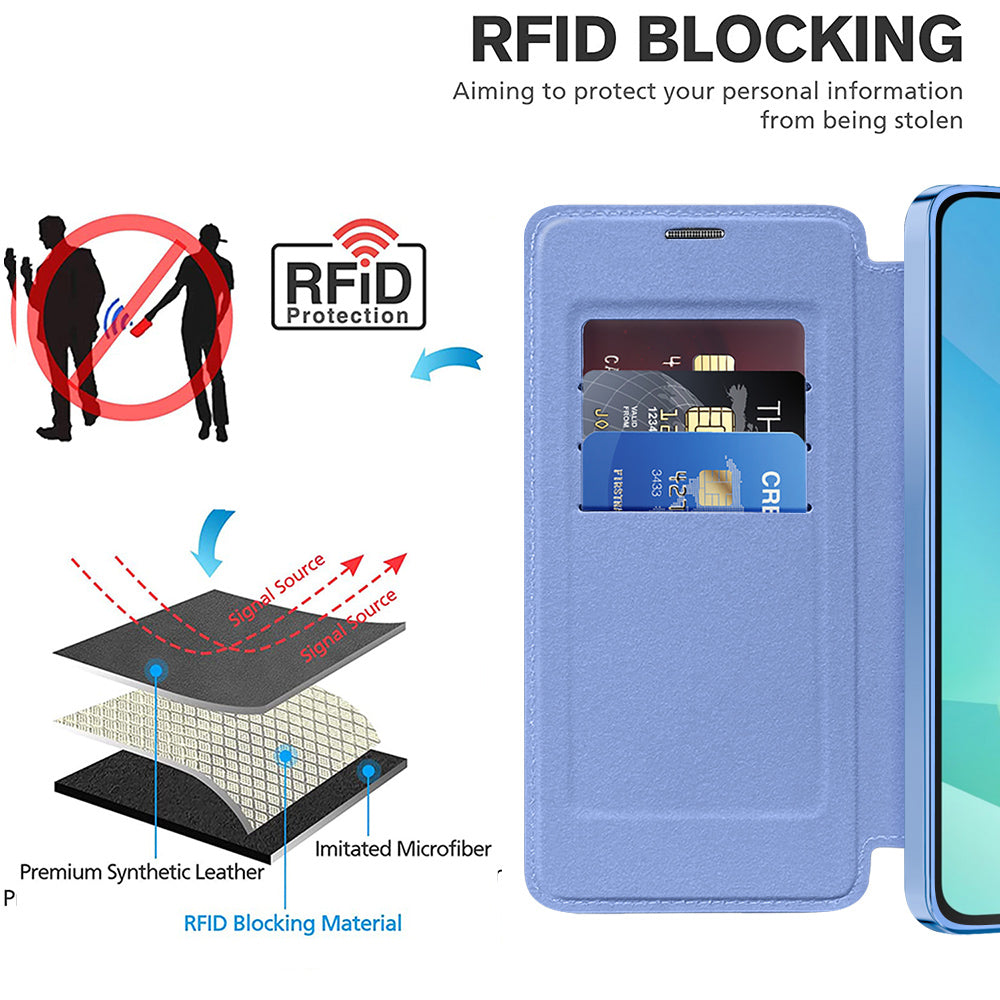 Husa de protectie Techsuit SmartMag Book compatibil cu Samsung Galaxy A17 5G / A17 4G / M17 / F17, Albastru Deschis