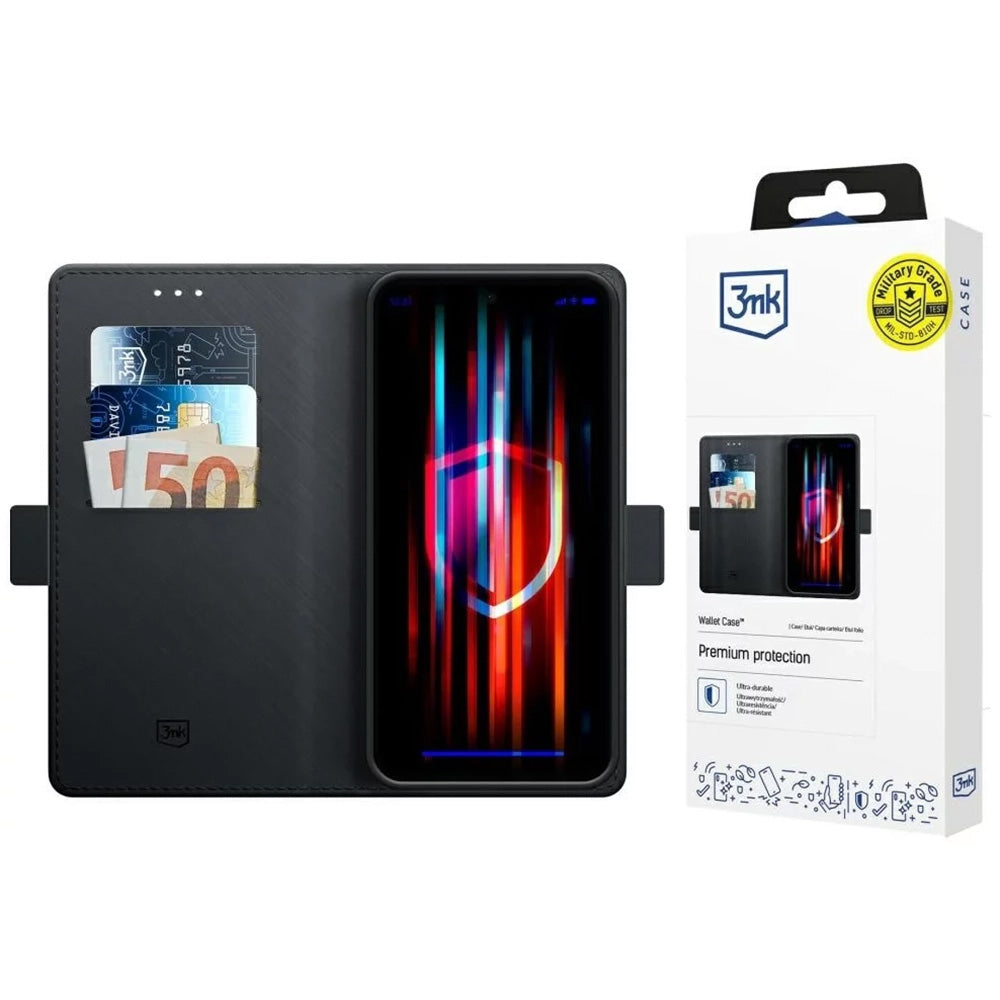 Husa de protectie 3mk Wallet compatibil cu Samsung Galaxy S24 FE, Negru