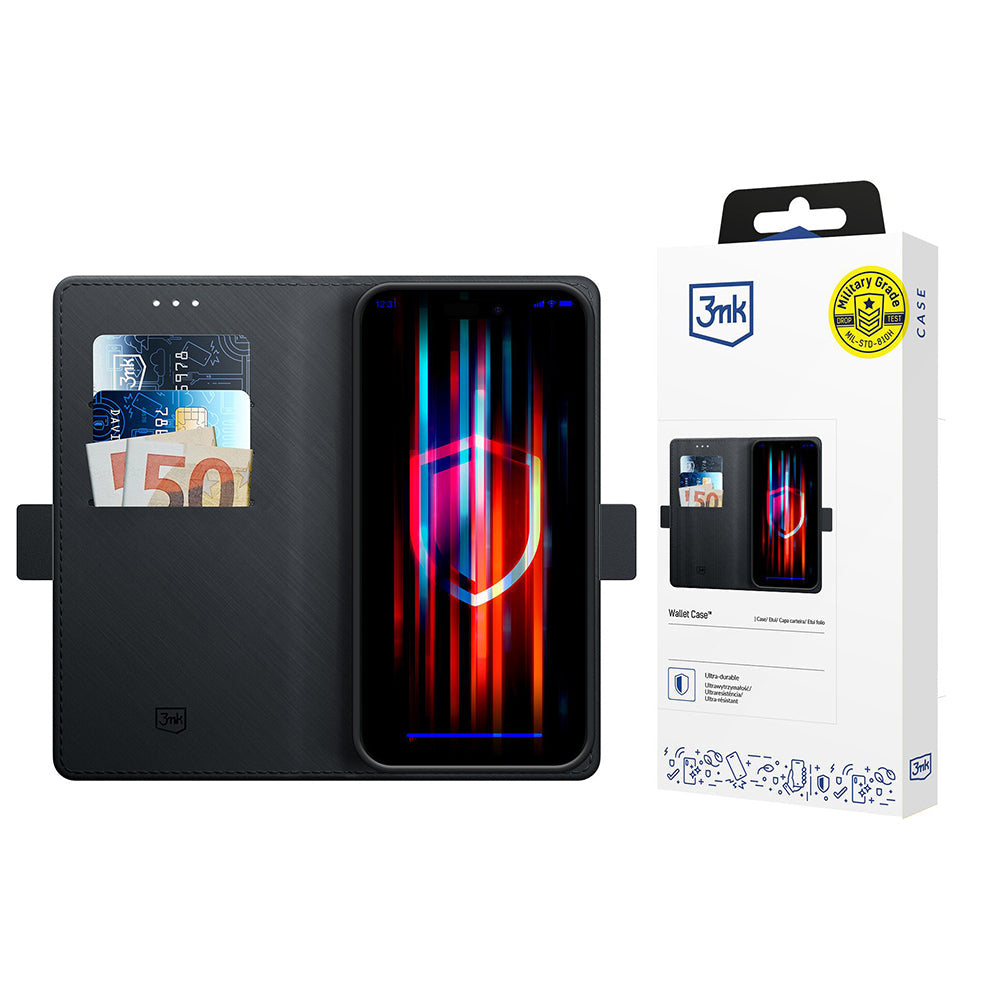 3mk Husa de protectie 3mk Wallet compatibil cu iPhone 16e / iPhone 17e, Negru