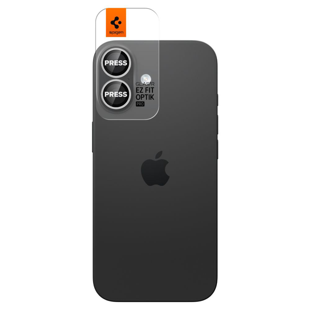 Folie de protectie Spigen (set de 2) Optik.tR EZ Fit Pro Camera Glass (AGL10126) compatibil cu iPhone 17 / iPhone 16 Plus / iPhone 16, Argintiu
