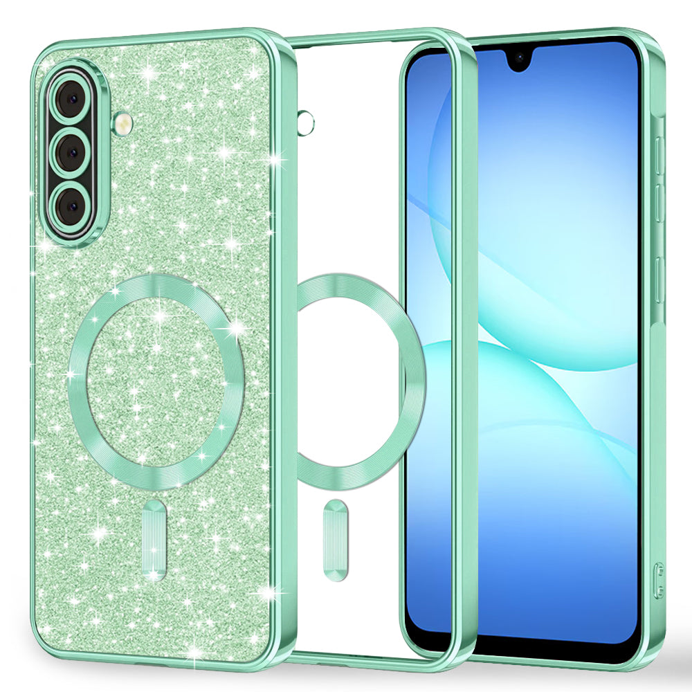 Husa de protectie Techsuit Luxury Glitter MagSafe compatibil cu Samsung Galaxy A17 5G / A17 4G / M17 / F17, Verde Deschis