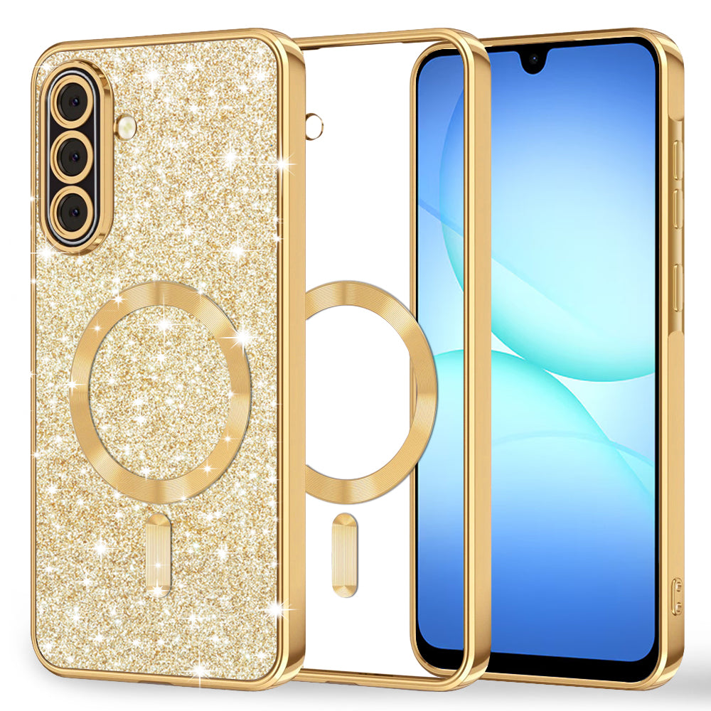 Husa de protectie Techsuit Luxury Glitter MagSafe compatibil cu Samsung Galaxy A17 5G / A17 4G / M17 / F17, Auriu