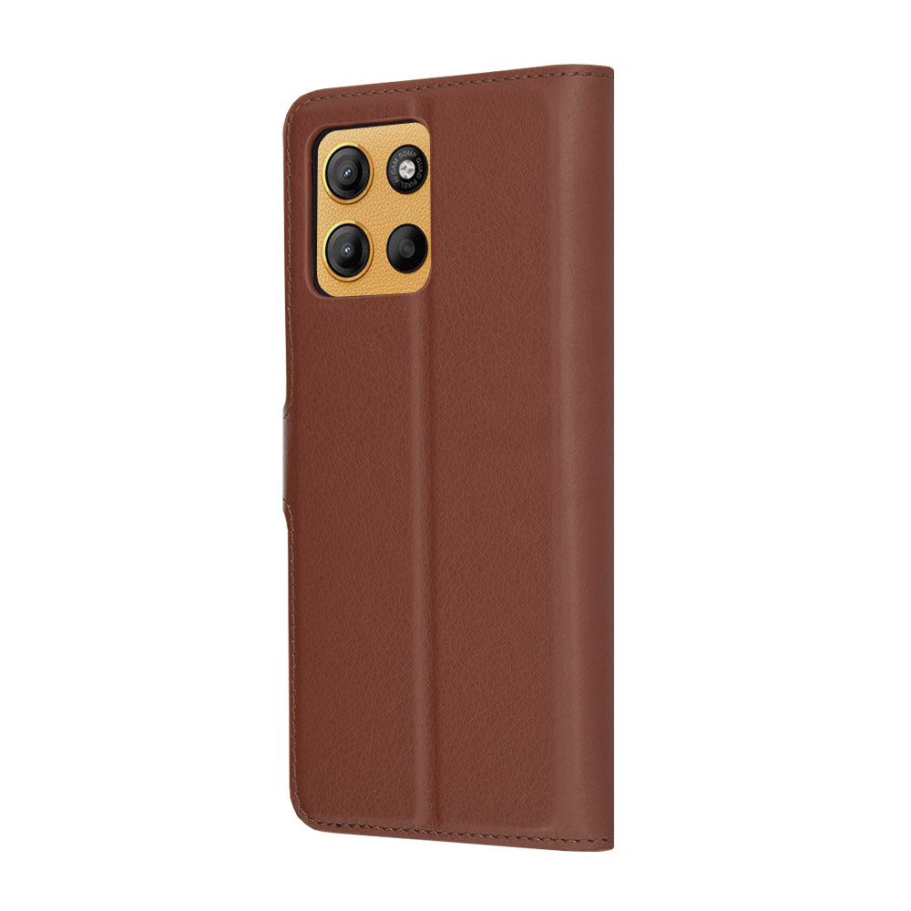 Husa de protectie Techsuit Leather Folio compatibil cu Motorola Moto G15 / G15 Power / G17 / G17 Power, Maro