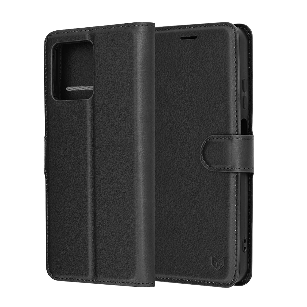 Husa de protectie Techsuit Leather Folio compatibil cu Motorola Moto G15 / G15 Power / G17 / G17 Power, Negru