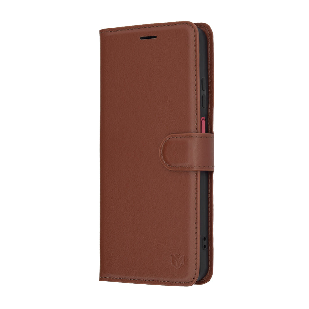 Husa de protectie Techsuit Leather Folio compatibil cu Motorola Moto G05 / E15, Maro