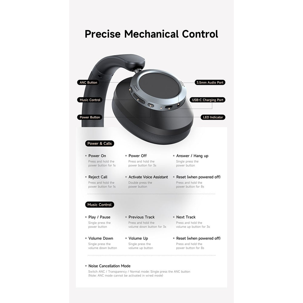 Casti Mcdodo Wireless T03 Series (HP-5821), On-Ear, Bluetooth V5.4, 500mAh, ANC Technology, Bej