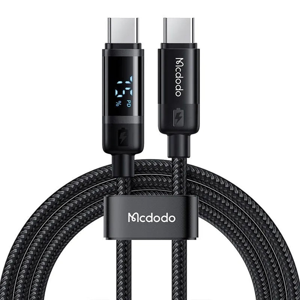 Cablu Mcdodo BAT Series (CA-5780), USB-C to USB-C, 60W, Digital Display, 1.2m, Negru