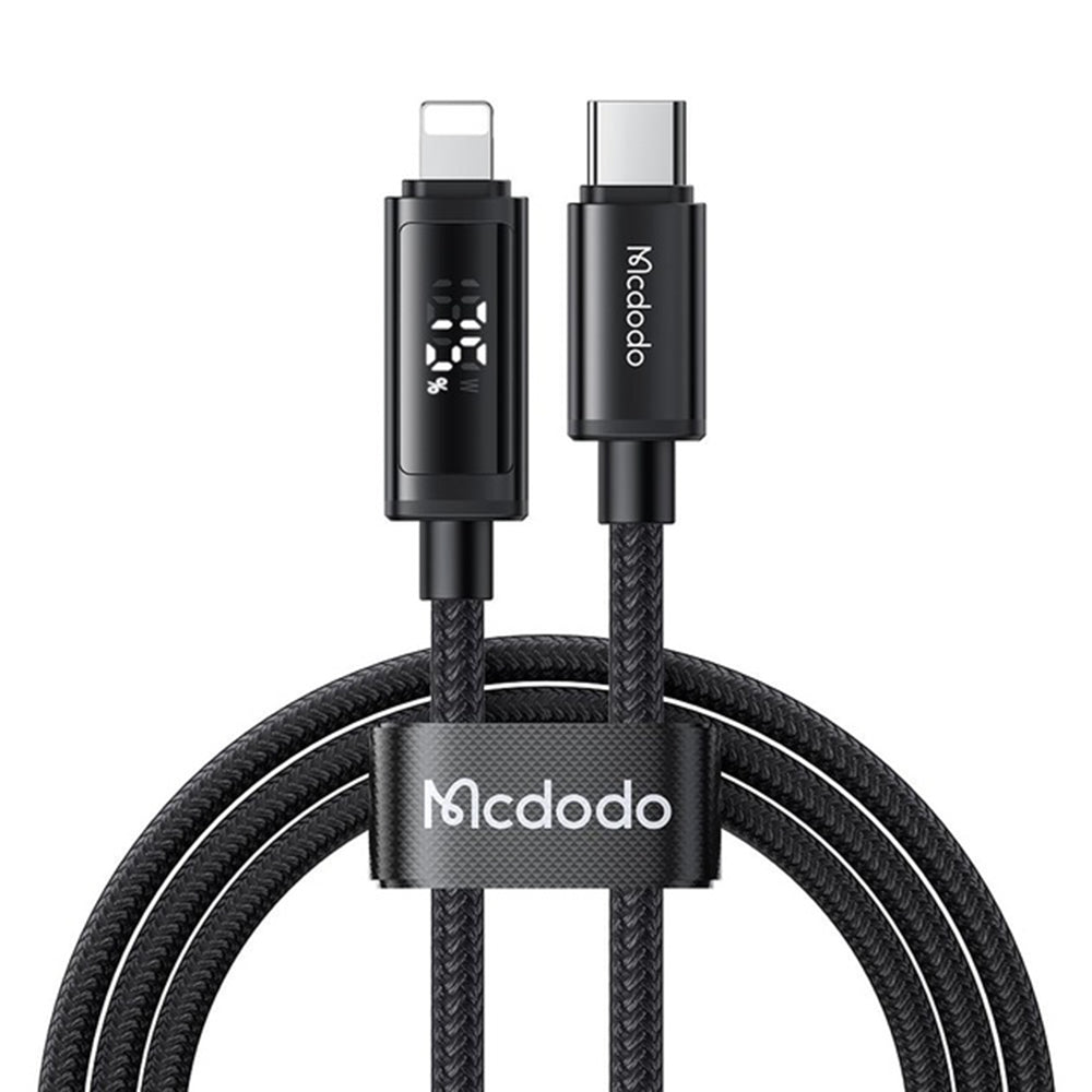Cablu Mcdodo (CA-7990), USB-C to Lightning, Dual LED Display, 36W, Fast Charging, 1.2m, Negru