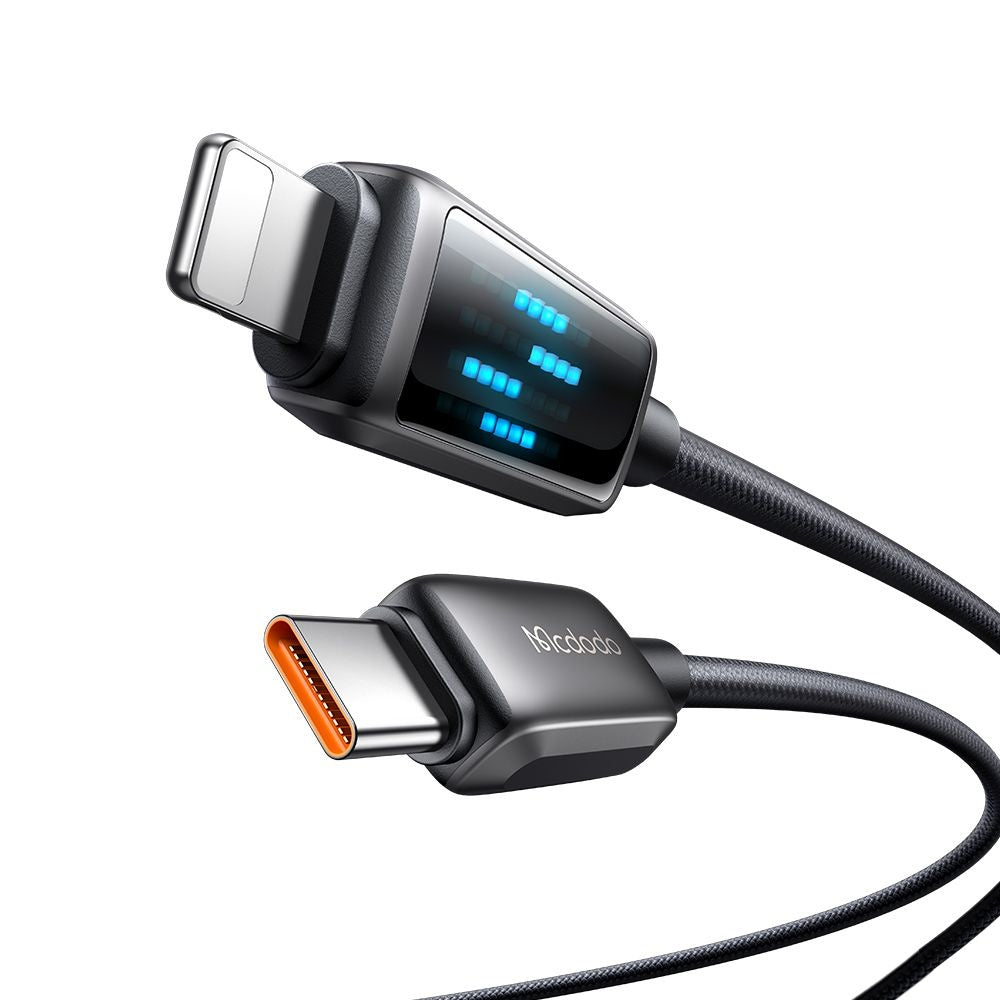 Cablu Mcdodo (CA-2630), USB-C to Lightning, 36W, LED Display, PD Fast Charging, 1.2m, Negru