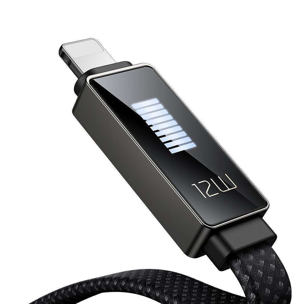 Cablu Mcdodo Rythm Series (CA-4970), USB-A to Lightning, 3A, LED Display, 1.2m, Negru