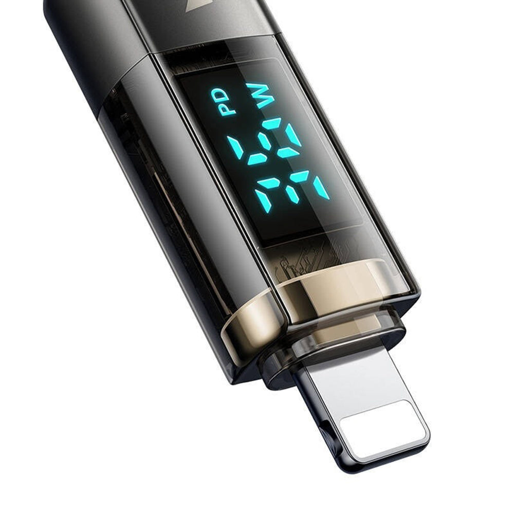 Cablu Mcdodo (CA-3600), Type-C to Lightning, 36W, Digital Display, Auto Power Off, Transparent Design, 1.2m, Negru