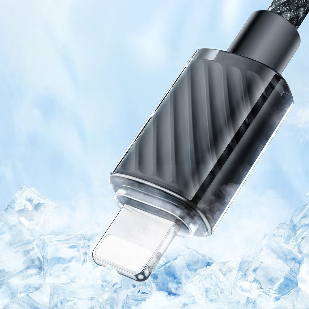 Cablu Mcdodo (CA-3640), USB to Lightning, Transparent Design, 3A, 1.2m, Negru