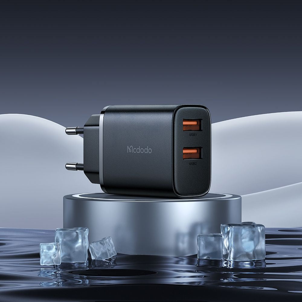 Incarcator Mcdodo (CH-5070), 2x USB-A, 12W, Fireproof, Negru