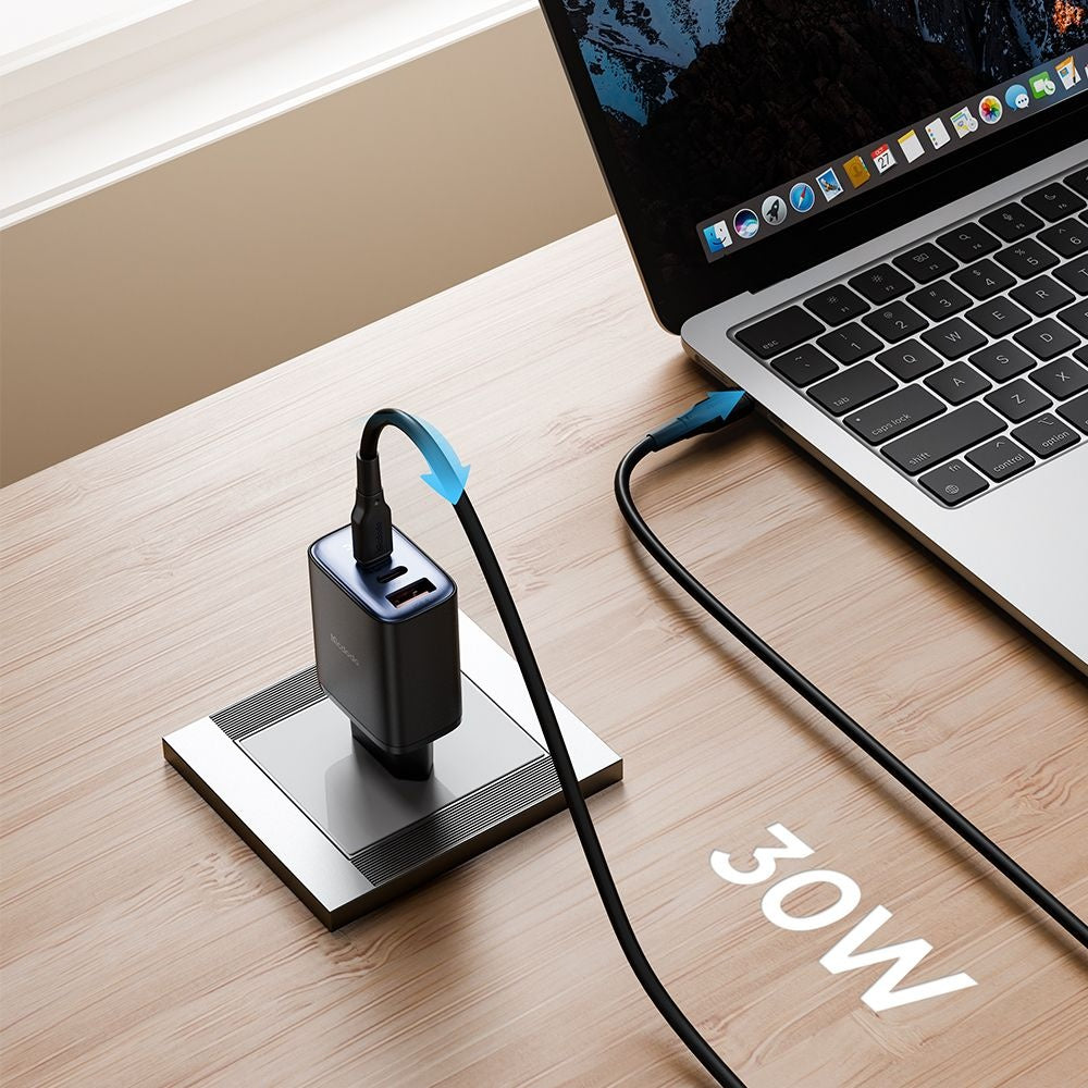 Incarcator Mcdodo (CH-2180), 2x USB-C, 1x USB-A, 30W, Fast Charger, Digital Display, Negru