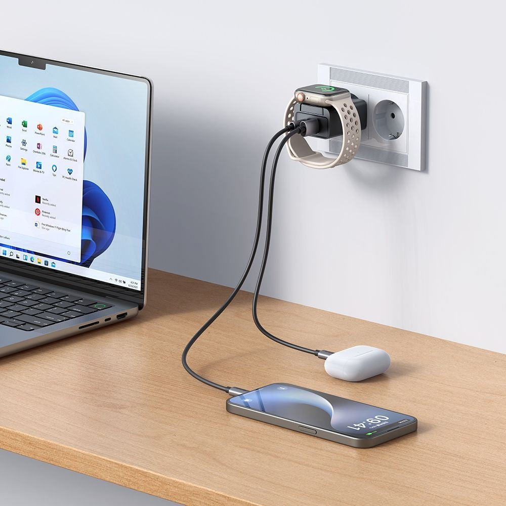 Incarcator Mcdodo (CH-3700), USB-A / USB-C, 30W, Apple Watch, Negru