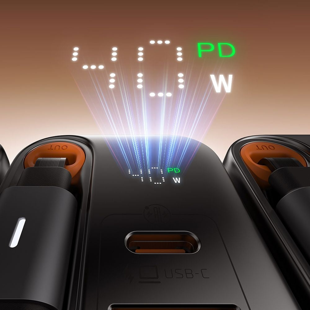 Incarcator Mcdodo (CH-4281), USB-A/USB-C, 40W, Cablu Retractabil, Negru