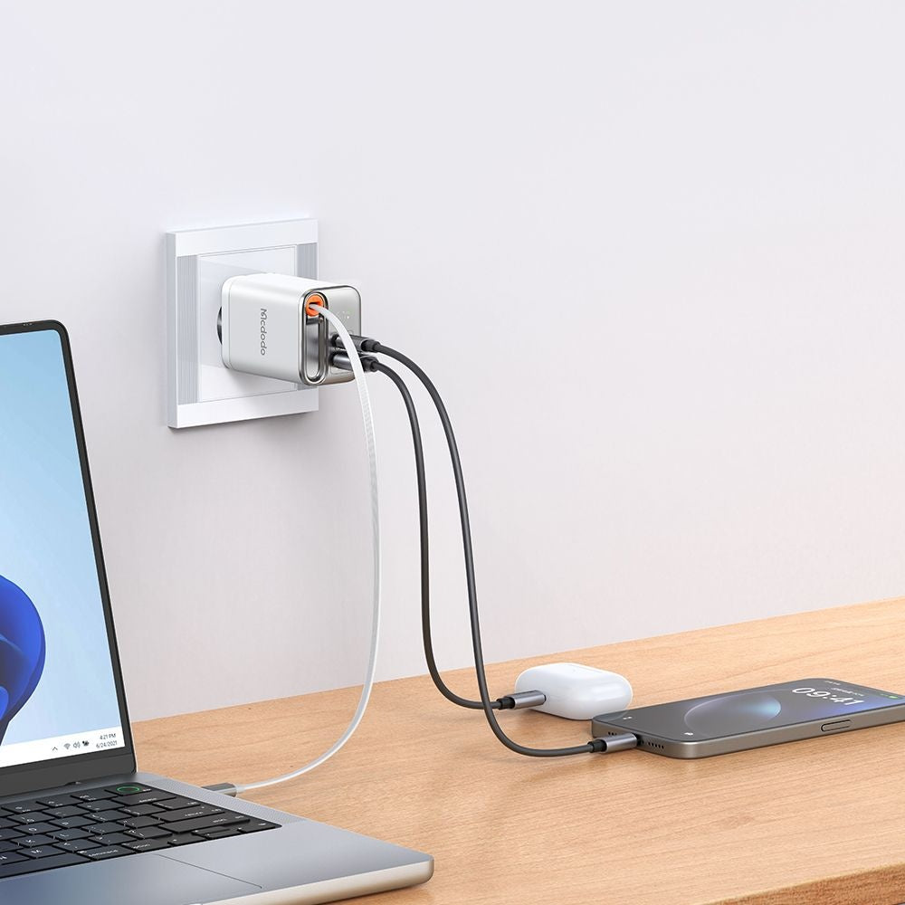 Incarcator Mcdodo (CH-4103), USB-A/C, 67W, Cablu Retractabil, Alb