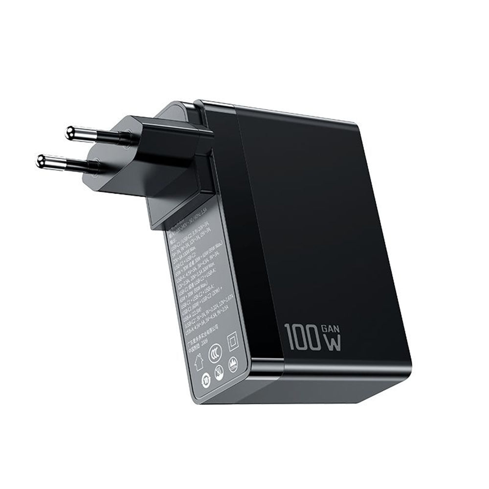 Incarcator Mcdodo Universal Travel Adapter Nuc AR Power Series (CH-8101 Pro), UK/US/EU Plug, 2x Type-C, USB-A, 100W, GaN, Negru