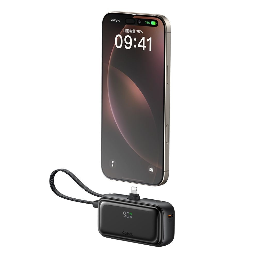 Baterie externa Mcdodo FreeKit Series (MC-7800), with Built-in Cable & Connector Lightning, 5000mAh, 22.5W, Negru