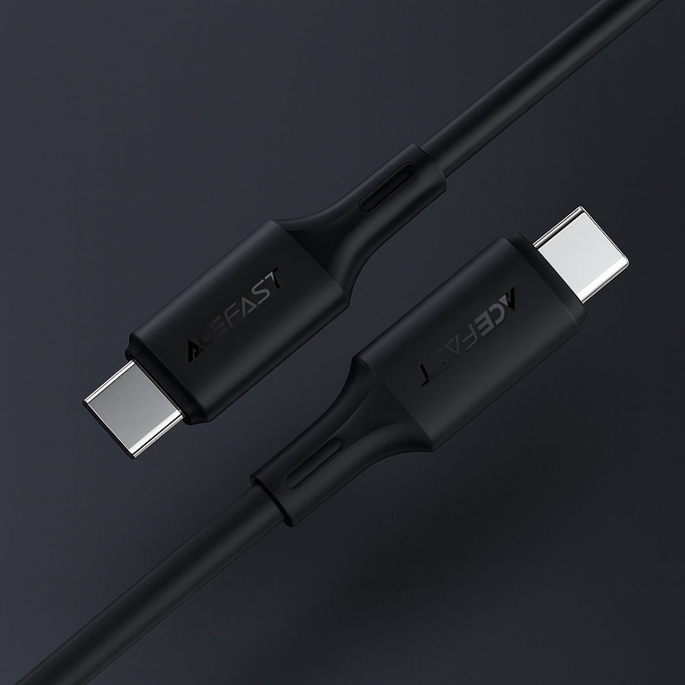 Cablu Acefast (C17-03), Type-C to Type-C, Fast Charging, 60W, 3A, Bend-Resistant, Soft Silicone, 1.2m, Negru
