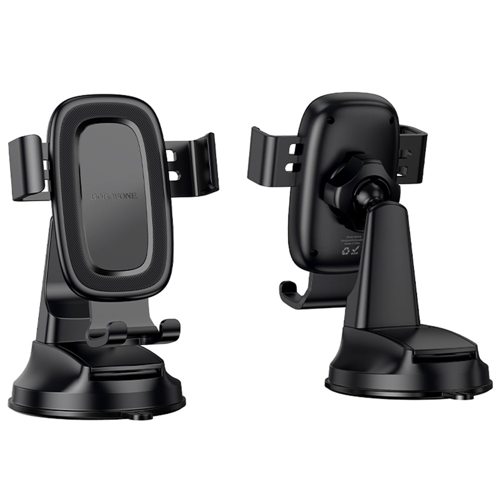 Suport Borofone Follower Gravity (BH130), for Dashboard/Windshield, 360° Adjust, ABS, Silicone, 6.1-7", Negru