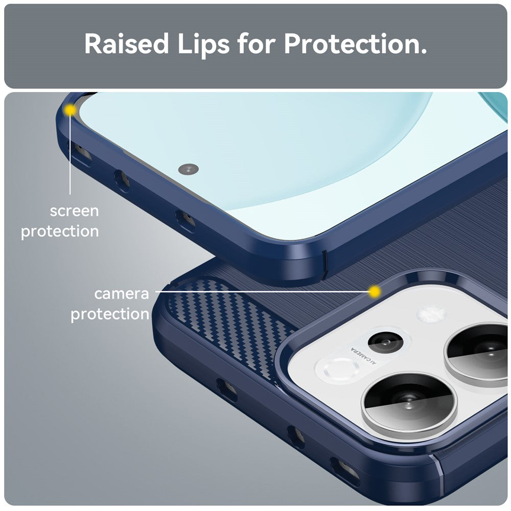 Husa de protectie Techsuit Carbon Silicone compatibil cu Oppo Reno14, Albastru