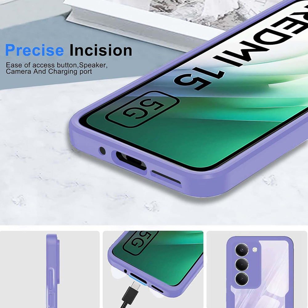 Folie de protectie Techsuit ColorVerse 360 Series + compatibil cu Xiaomi Redmi 15 4G / Redmi 15 5G, Mov
