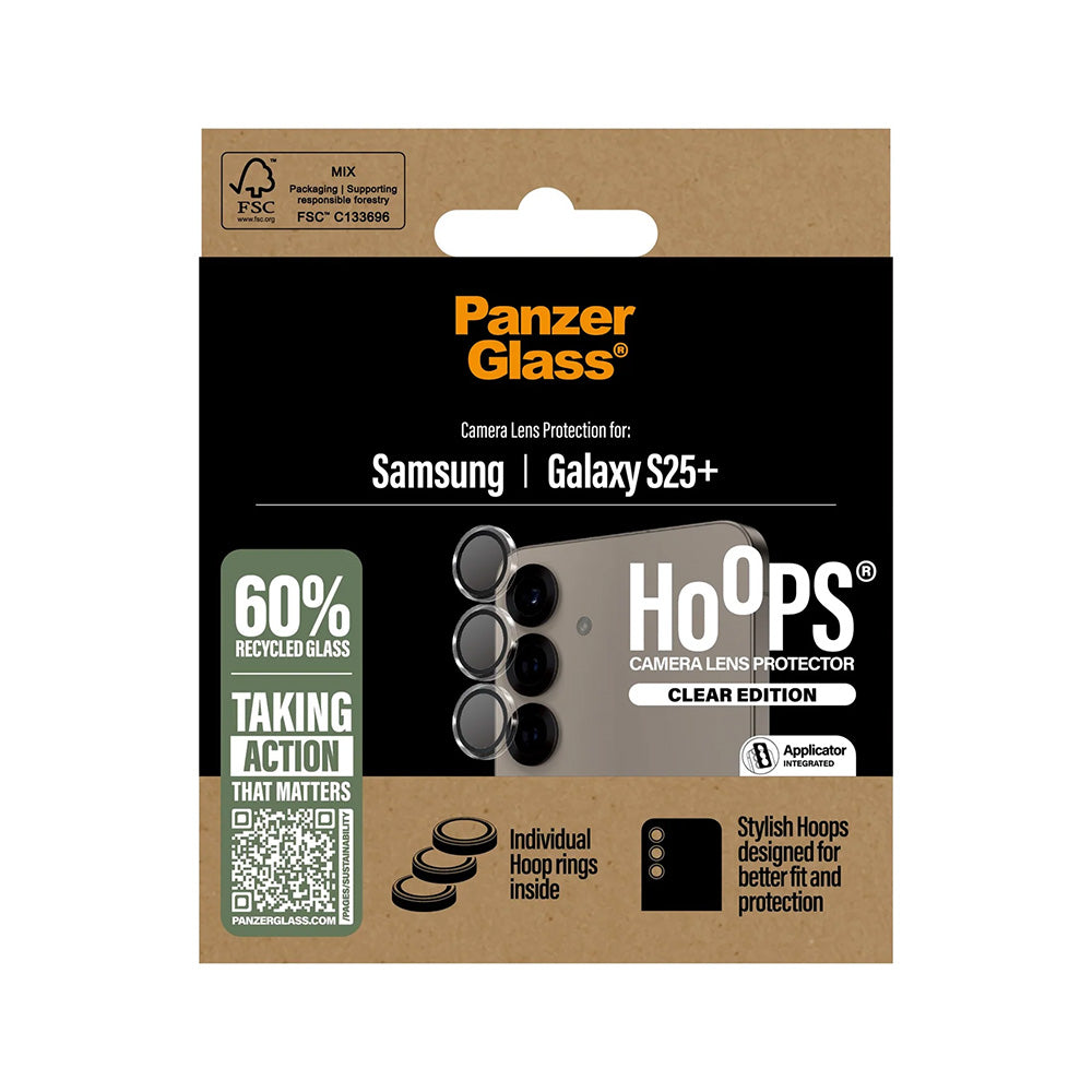 Folie de protectie PanzerGlass® Hoops® Camera Lens compatibil cu Samsung Galaxy S25 Plus, Transparent