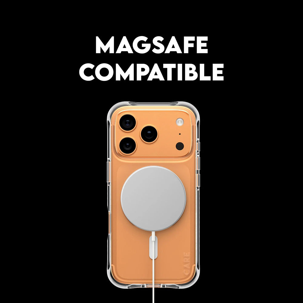 Husa de protectie PanzerGlass® CARE Fashionable w. White MagSafe compatibil cu iPhone 17 Pro, Transparent