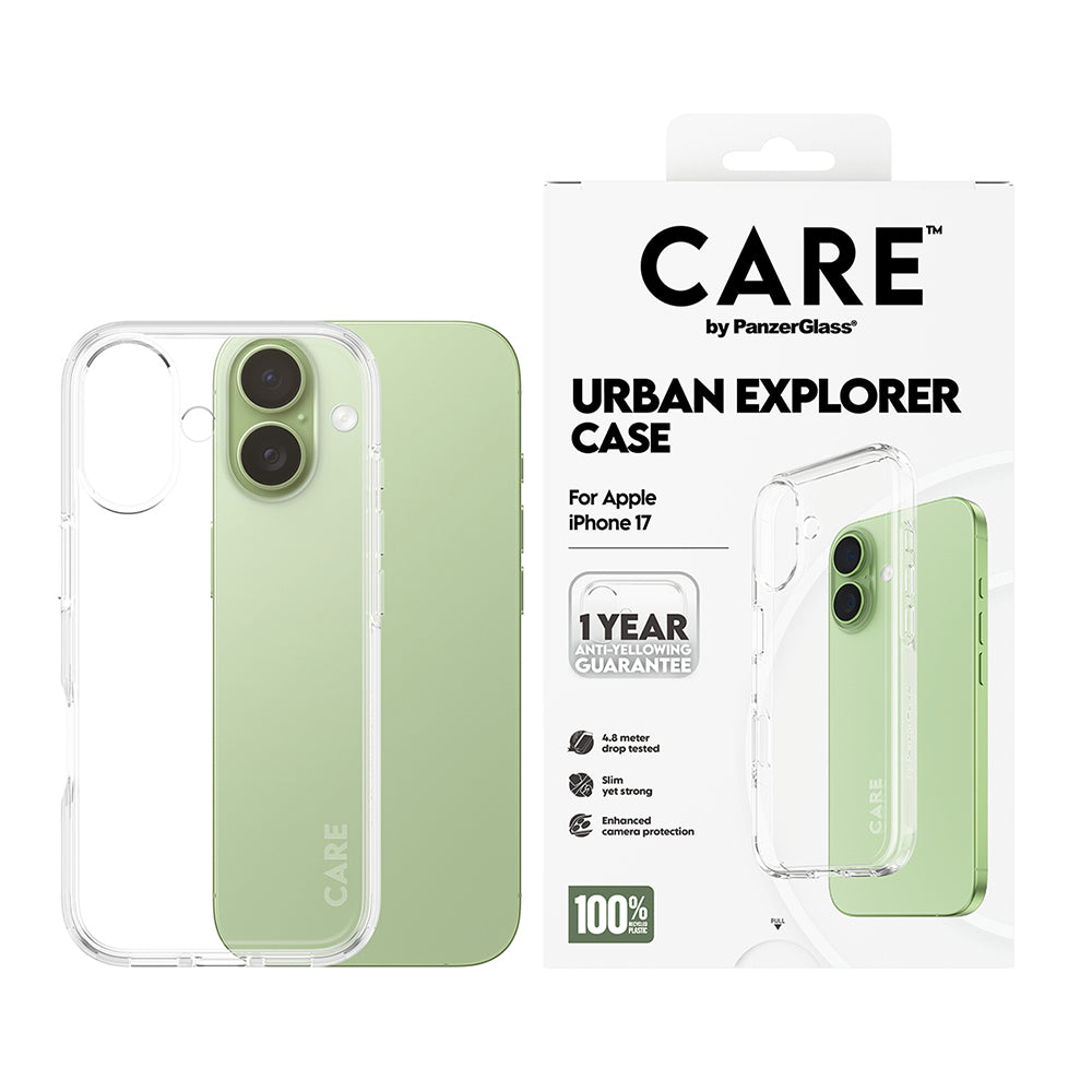 Husa de protectie PanzerGlass® CARE Flagship Urban Explorer compatibil cu iPhone 17, Transparent