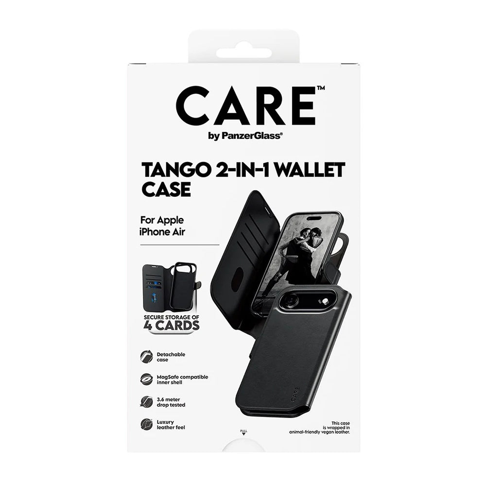 Husa de protectie PanzerGlass® CARE Feature MagSafe Tango Two-in-One Wallet compatibil cu iPhone 17 Air, Negru